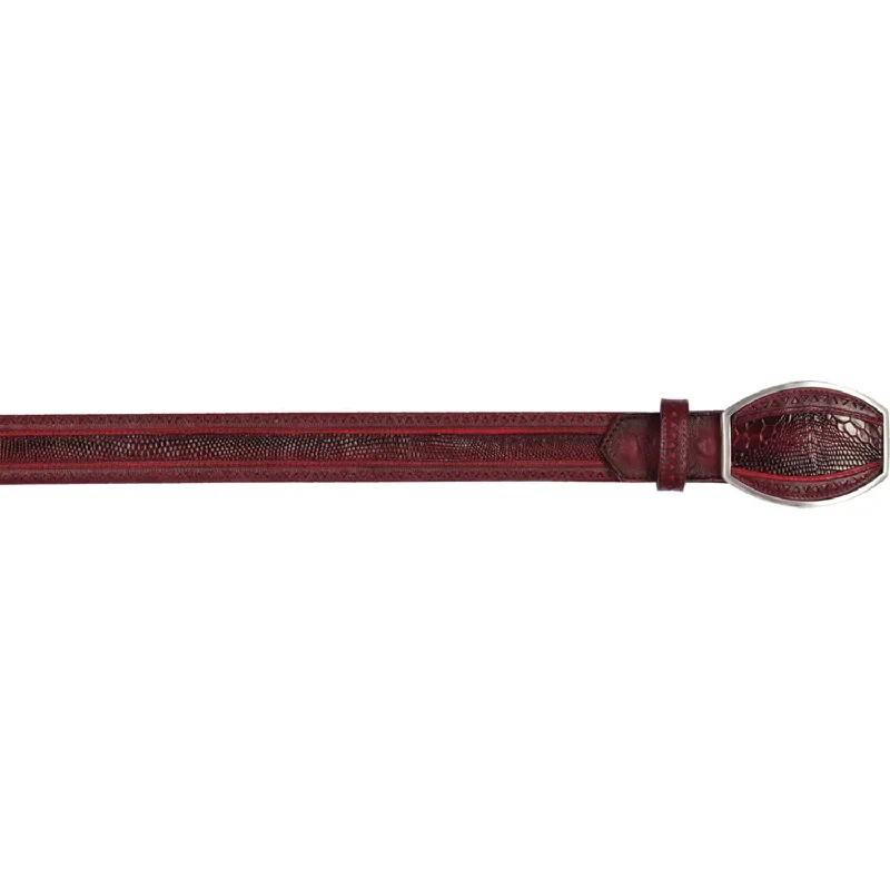 Los Altos C24U0743 Faded Burgundy Genuine Teju Lizard Belt