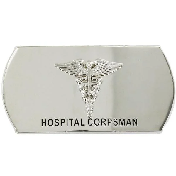 Black Leather Belt for counselor-Navy Enlisted Specialty Belt Buckle: Hospital Corpsman: HM