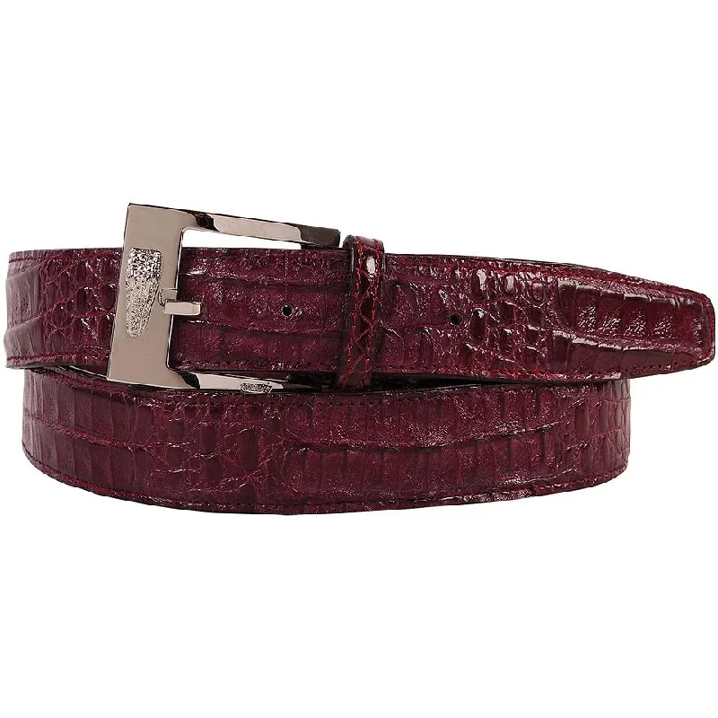 Mauri Ruby Red Genuine Hornback Crocodile Belt