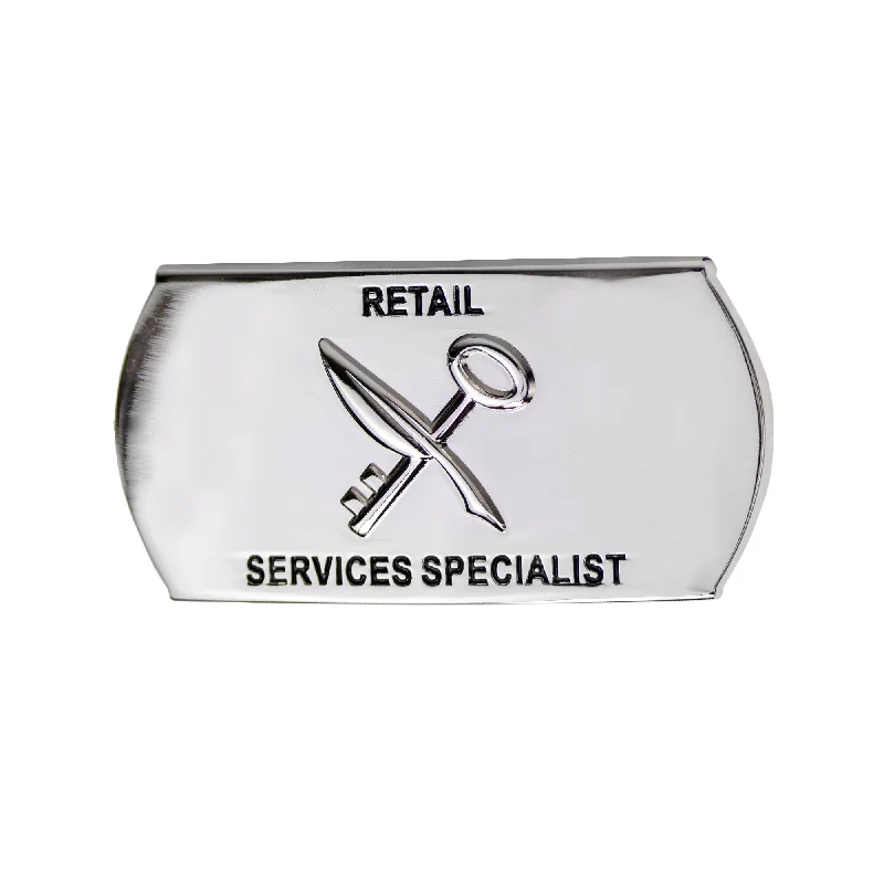 Black Leather Belt for hobbyist-Navy Enlisted Specialty Belt Buckle: Retail Services Specialist: RS