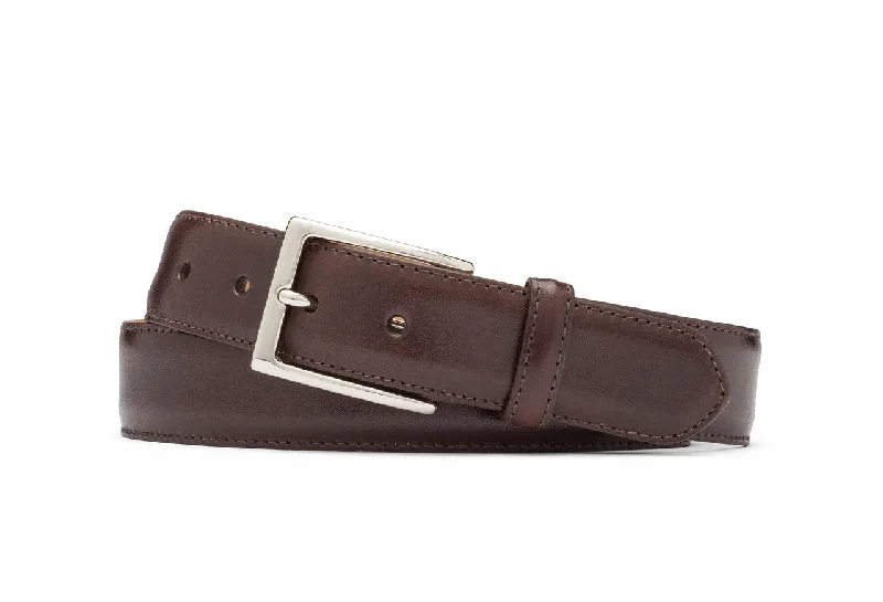 1-3/8" Glazed Calf Belt with Nickel Buckle