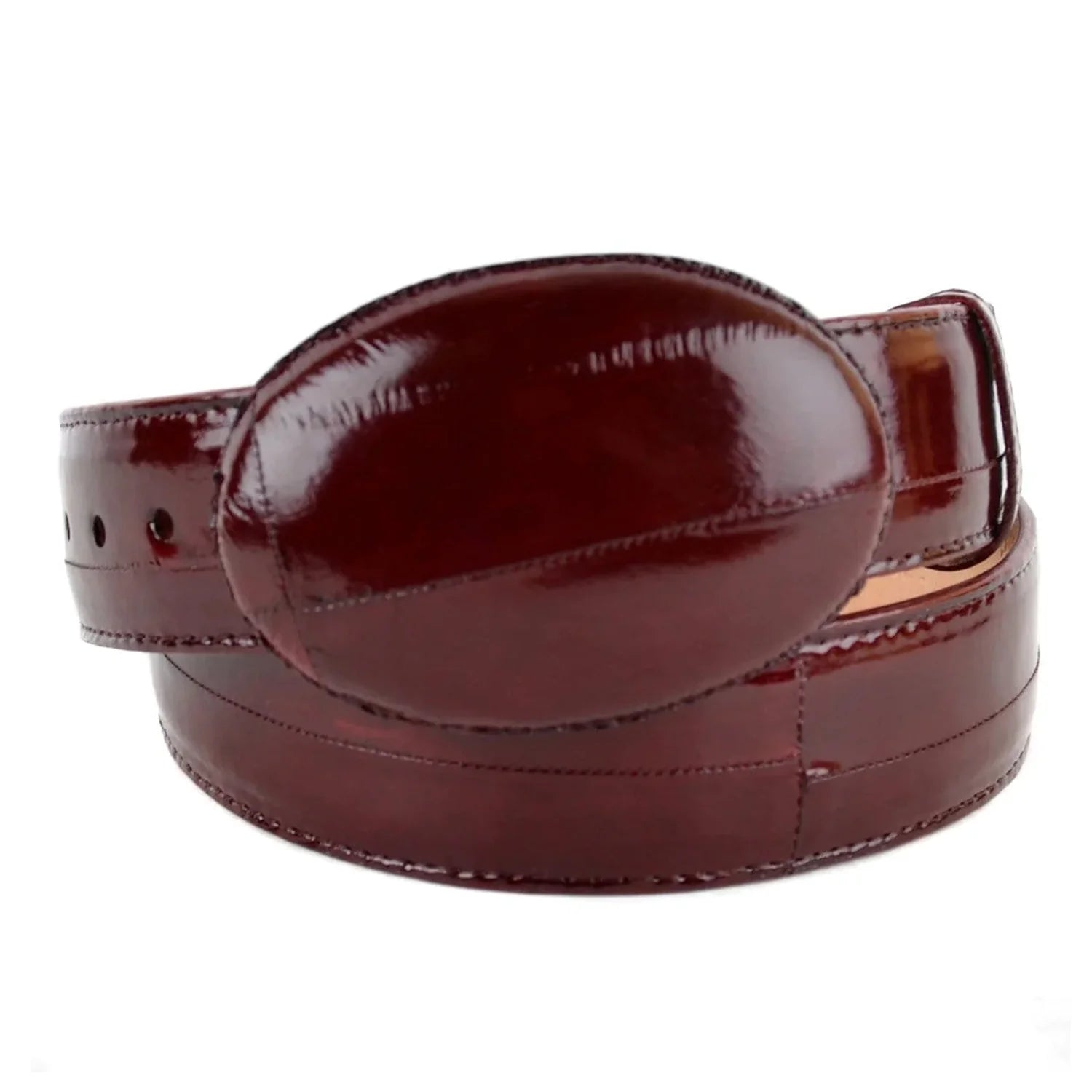 Los Altos C11U0806 Burgundy Genuine EEL Cowboy Belt