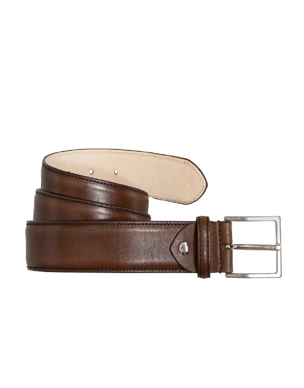 HENRY SARTORIAL Calfskin Belt DARK BROWN