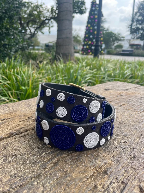 Wide Belt Renaissance-Blue Dots Belt in Wide Width