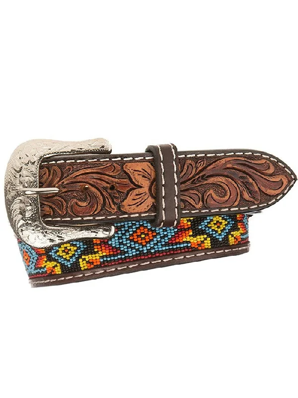 Fashion belt for halter tops-Twisted X XIBB100 Mens Beaded Western Fashion Belt Printed