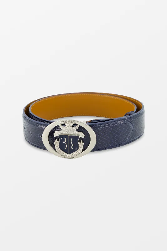 Billionaire Navy Python Belt