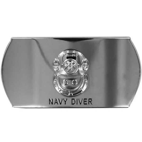 Black Leather Belt for contractor-Navy Enlisted Specialty Belt Buckle: Navy Diver: ND