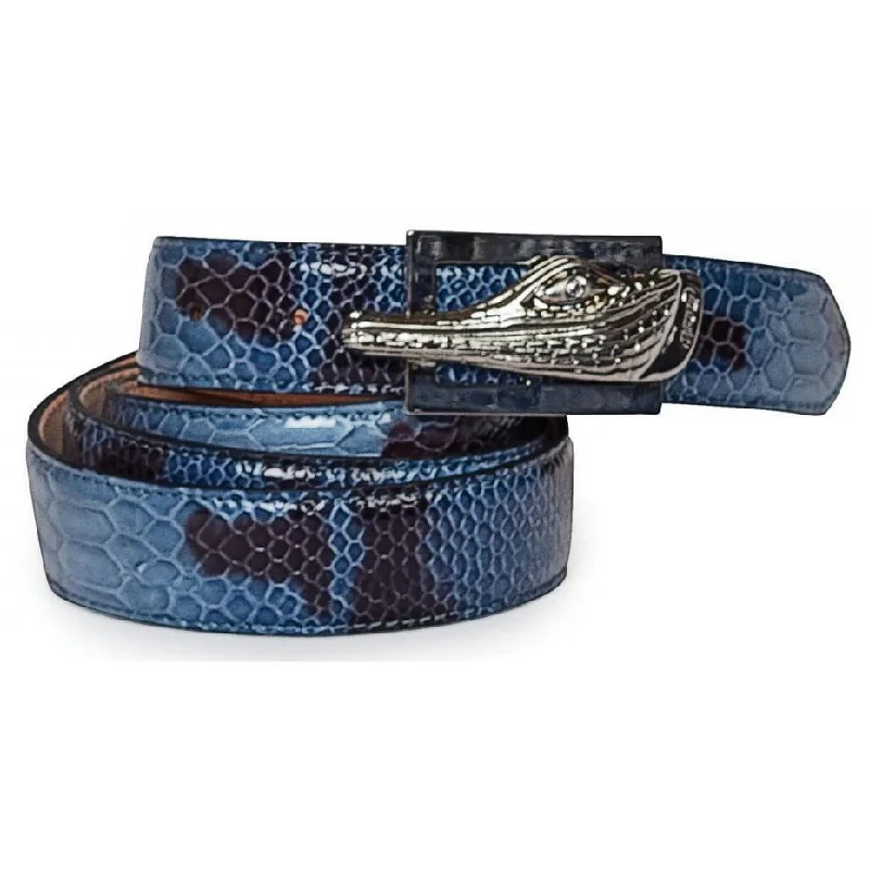 Mauri Blue Genuine Patent Leather Malabo Belt