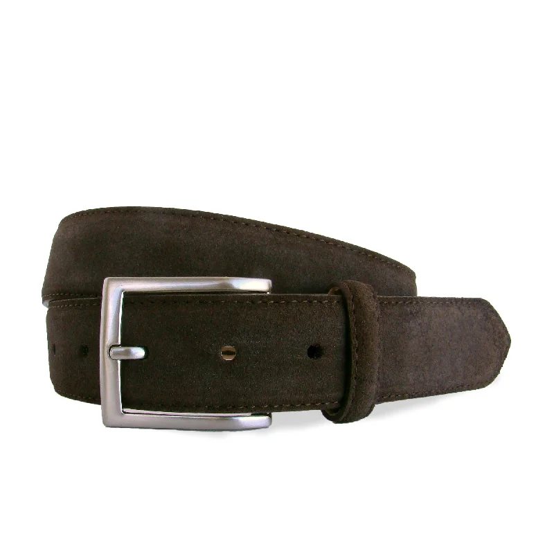 HENRY SARTORIAL x LEYVA Suede Leather Belt BROWN