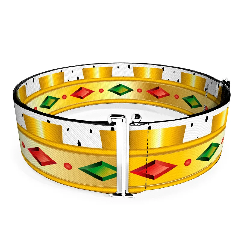 Womens Belts mist fit-Cinch Waist Belt - Robin Hood Prince John Crown Bounding White Gold Red Green