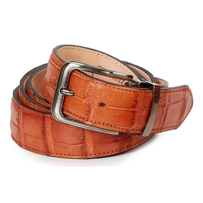 Mauri Cognac Genuine Body Alligator Hand Painted Belt