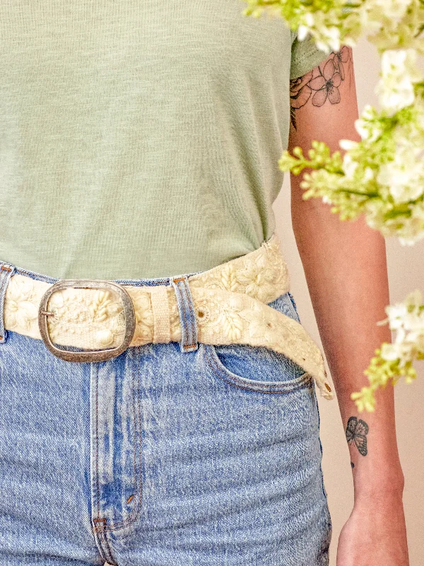 Wide Belt Slim-Blanca Flor Embroidered Wide Belt