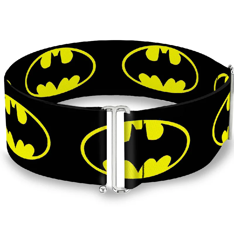 Womens Belts pace layer-Cinch Waist Belt - Batman Shield-2 Black Yellow