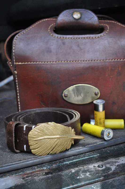 Feather Buckle with Leather Belt