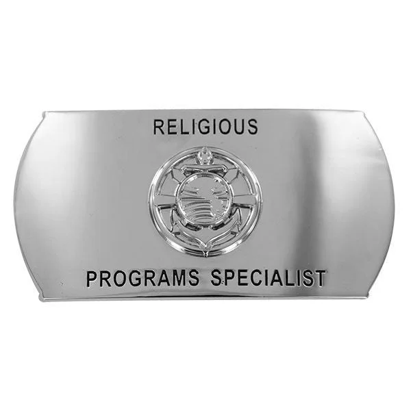 Black Leather Belt for pro-Navy Enlisted Specialty Belt Buckle: Religious Programs Specialist: RP