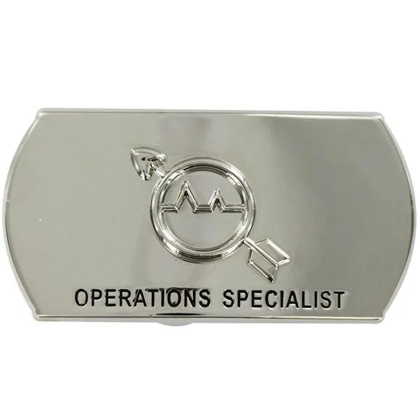 Black Leather Belt for retiree-Navy Enlisted Specialty Belt Buckle: Operations Specialist: OS