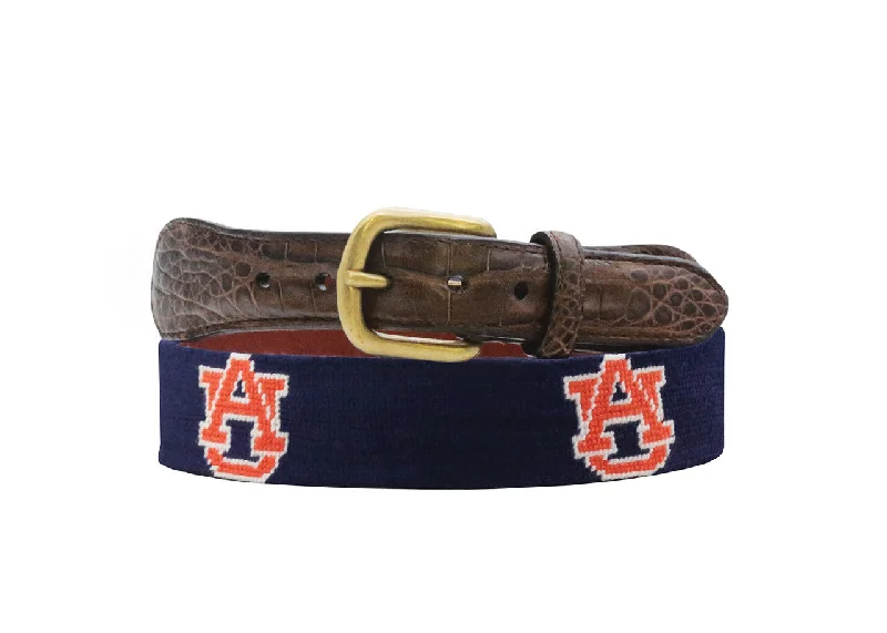 Smathers & Branson Auburn Croc Tab Needlepoint Belt