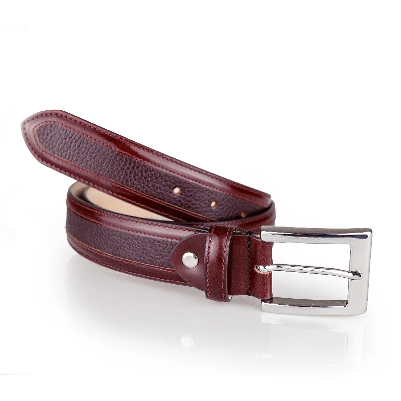 HENRY SARTORIAL x MARSDEN Two-Tone Belt BURGUNDY