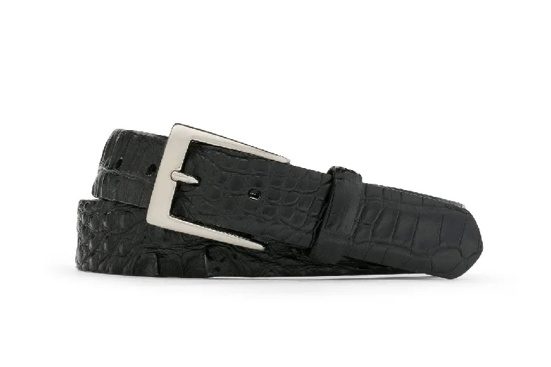 Hornback Alligator Belt with Brushed Nickel Buckle