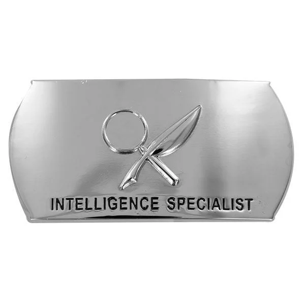 Black Leather Belt for soldier-Navy Enlisted Specialty Belt Buckle: Intelligence Specialist: IS