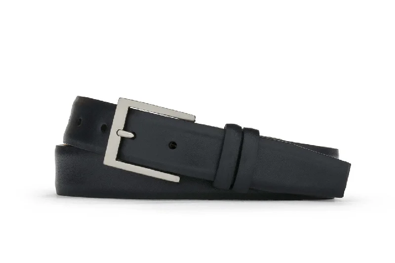 Semi-Matte Calf Belt with Brushed Nickel Buckle