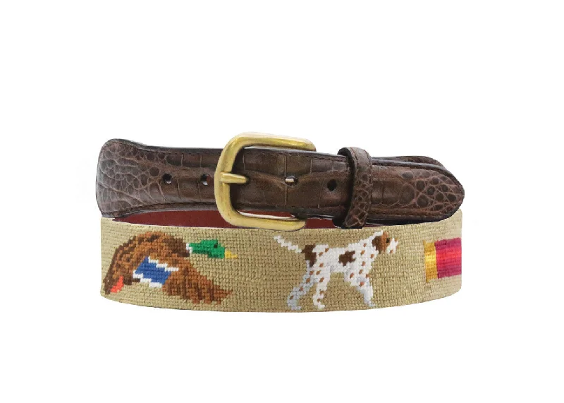 Smathers & Branson Southern Sportsman Croc Tab Needlepoint Belt