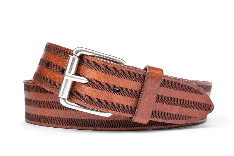 Italian Triple Stripe Belt with Antique Nickel Buckle