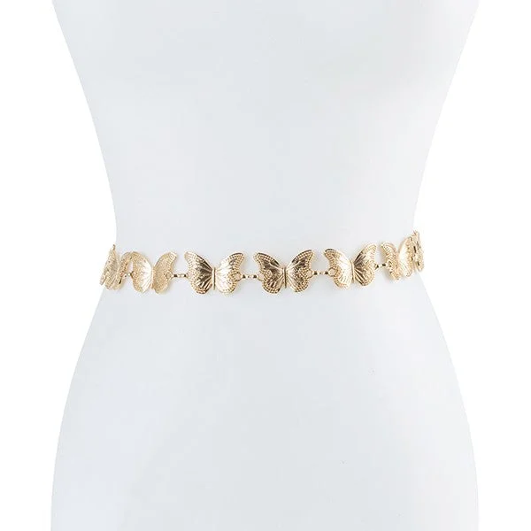 Fashion belt with twisted design-DAINTY BUTTERFLY FASHION WAIST BELT