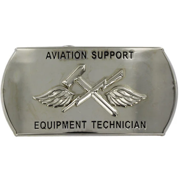 Black Leather Belt for vlogger-Navy Enlisted Specialty Belt Buckle: Aviation Support Equipment Tech