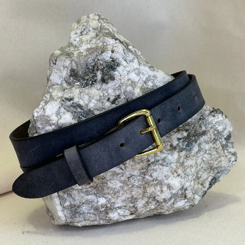 Handmade Gray Pull Up Leather Belt