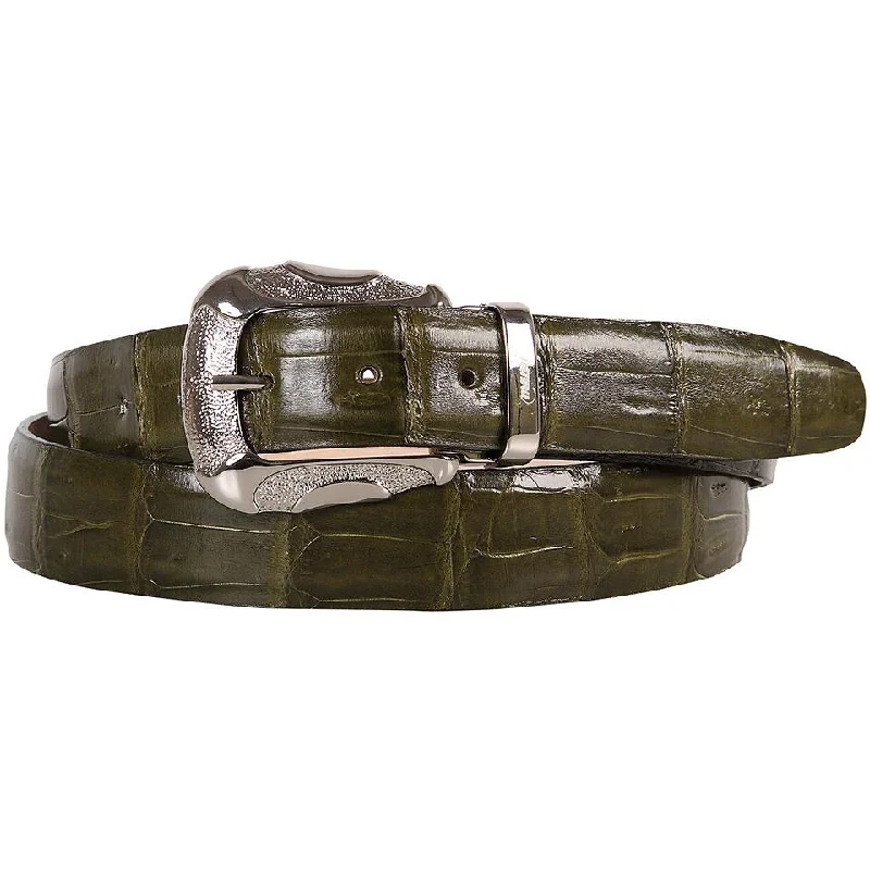 Mauri Money Green Genuine Baby Crocodile Belt