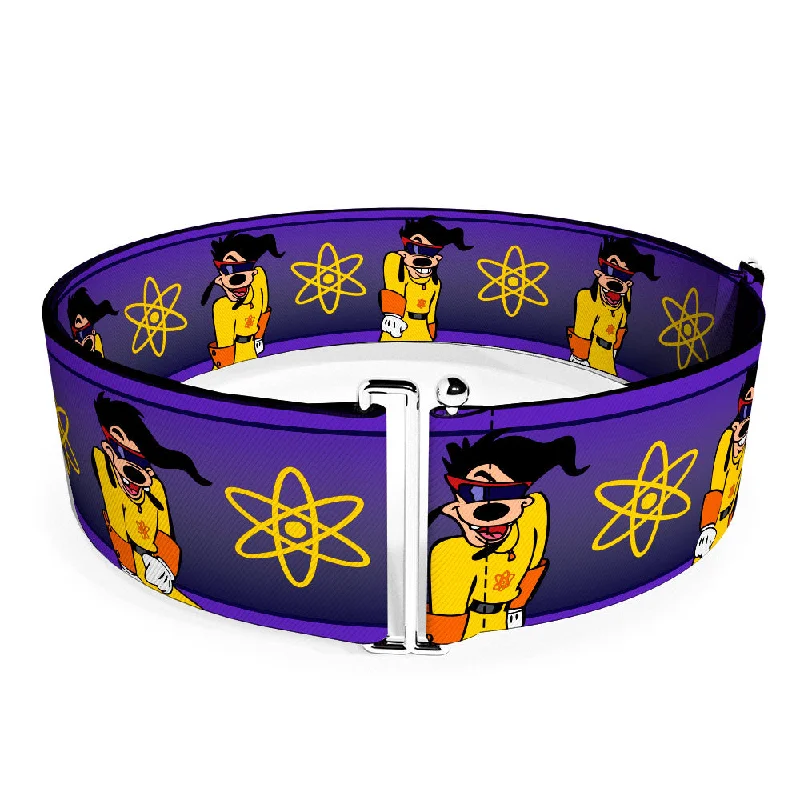 Womens Belts span glow-Cinch Waist Belt - Goofy Movie Max Powerline Poses Purples Yellows