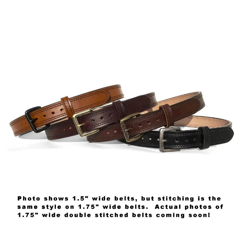 Wide Belt Showstopper-1.75" Wide DOUBLE STITCHED Dual-Layer Bullhide Gun Belt