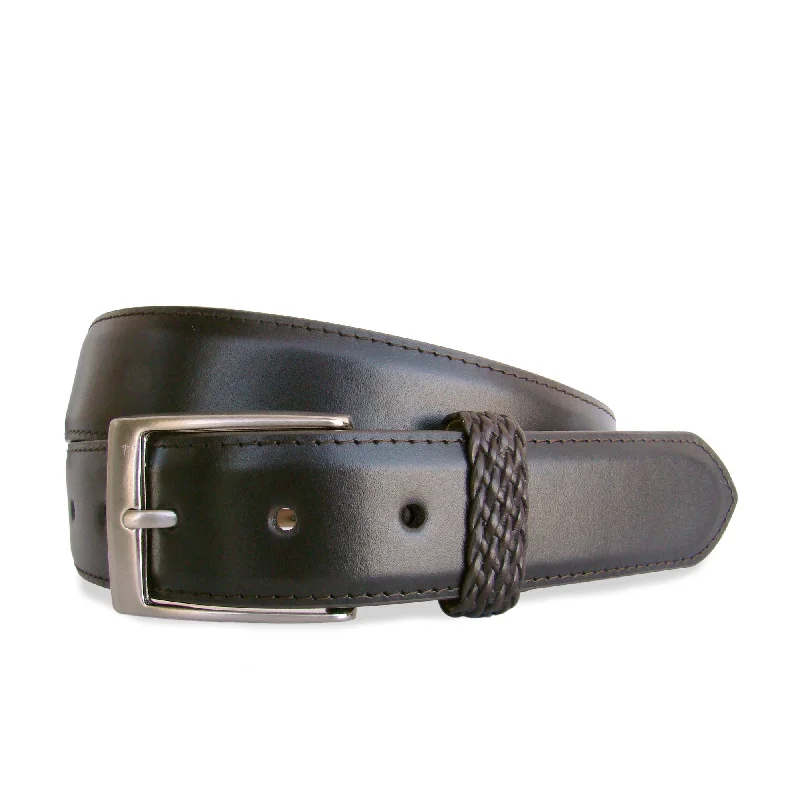 HENRY SARTORIAL x LEYVA Textured Edge Belt BROWN