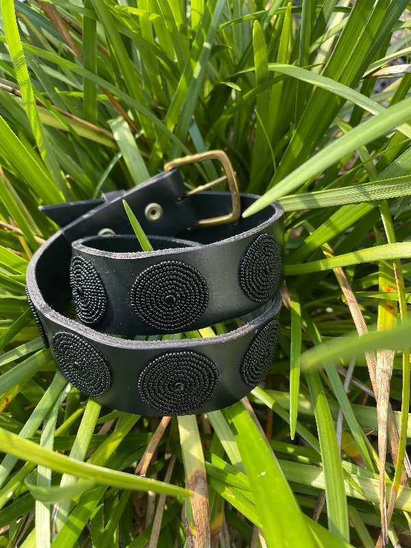 Wide Belt Emperor-Black Disc Belt 1 1/2 Wide