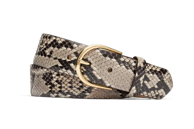 Python Belt with Brushed Gold Buckle