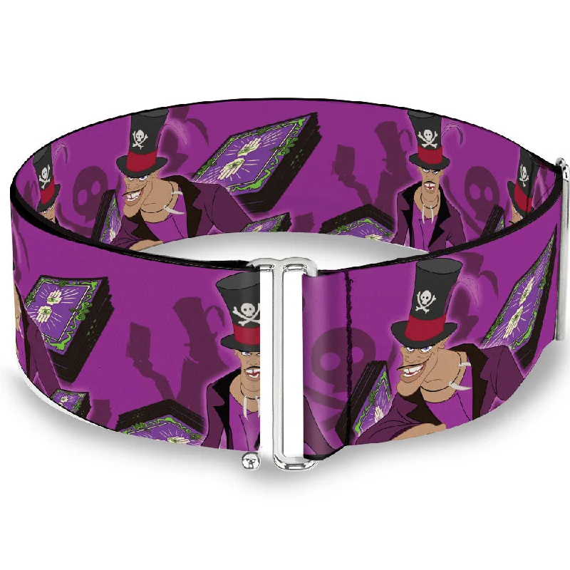 Womens Belts calm vibe-Cinch Waist Belt - Dr Facilier Tarot Card 2-Poses Shadow Man Skull & Crossbones Purples