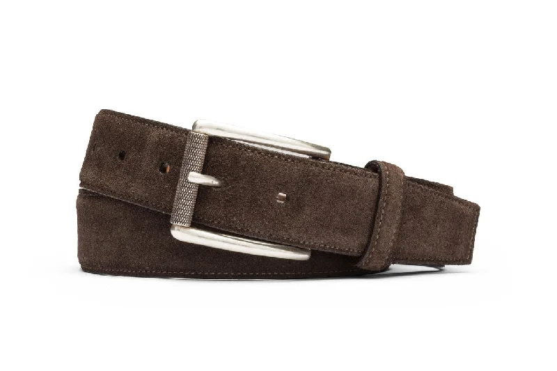 Suede Belt with Nickel Roller Buckle