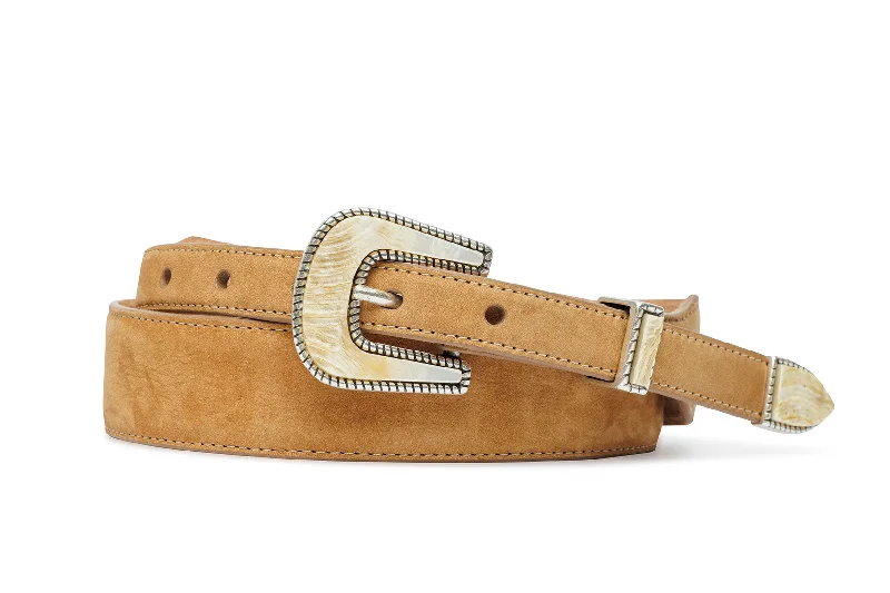 Nubuck Calf Belt with Tipset Buckle