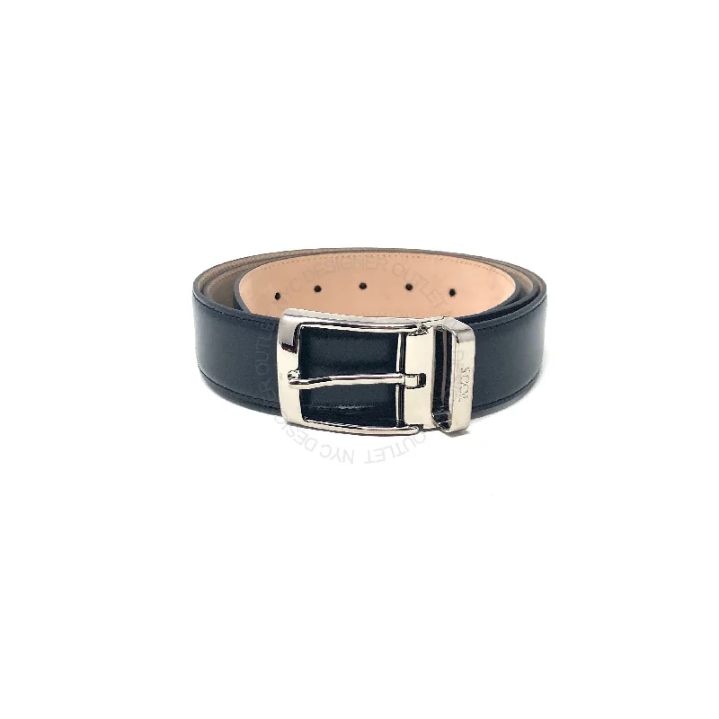 Mens Belts stingray-Men's Tod's Navy Leather adjustable belt