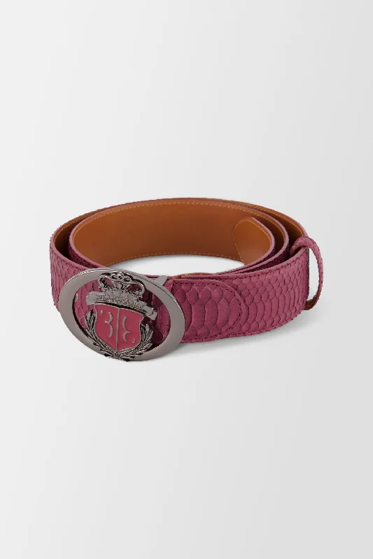 Billionaire Bordeaux Elaphe Belt Crest