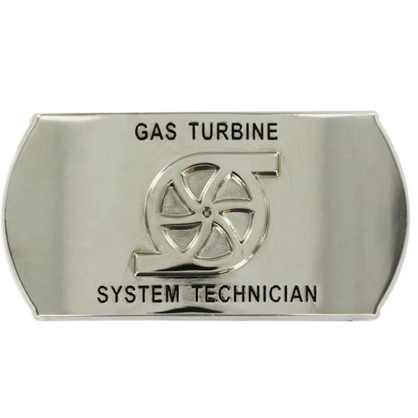 Black Leather Belt for vet-Navy Enlisted Specialty Belt Buckle: Gas Turbine System Technician: GS