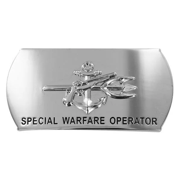 Black Leather Belt for subscriber-Navy Enlisted Specialty Belt Buckle: Special Warfare Operator: SO