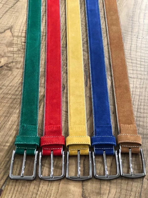 Suede Tasseled Detailed Leather Belts in 5 Colors