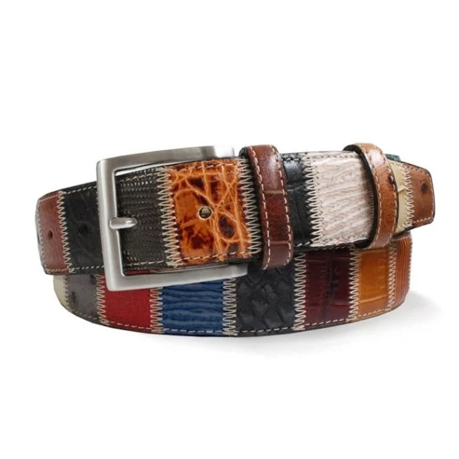 COLOURFUL PATCHWORK LEATHER BELT