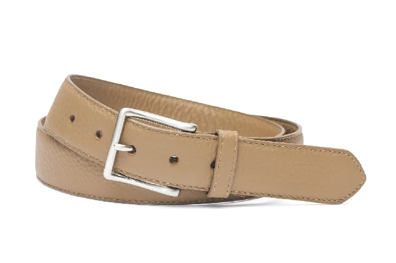 Pebbled Calf Soft Belt with Brushed Nickel Buckle