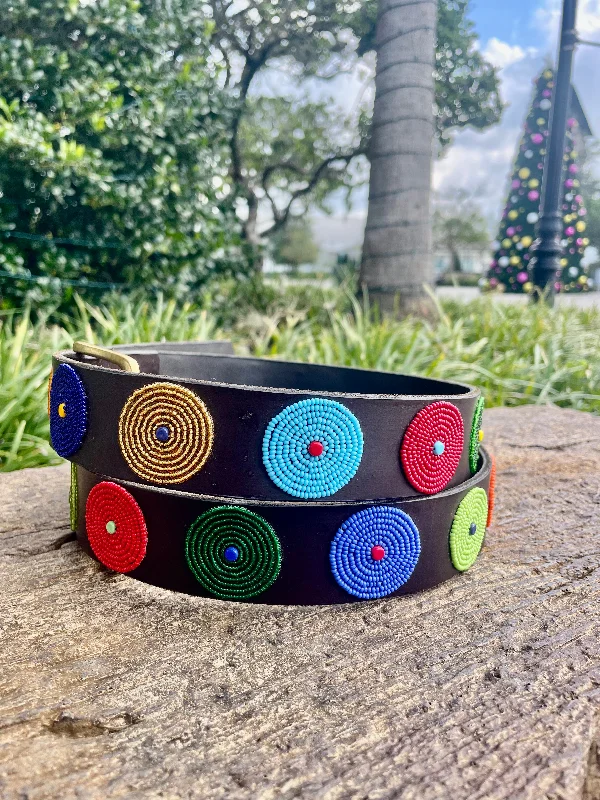 Wide Belt Medieval-Rainbow Disc Belt 1 1/2 Wide