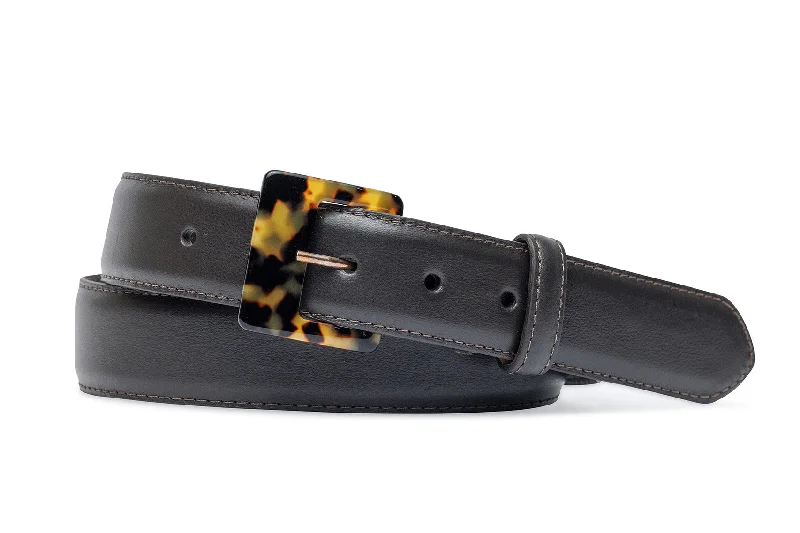 Soft Construction Luscious Calf Belt with Tortoise Buckle