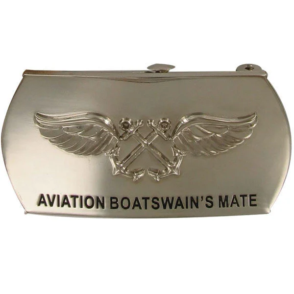 Black Leather Belt for godson-Navy Enlisted Specialty Belt Buckle: Aviation Boatswain's Mate: AB