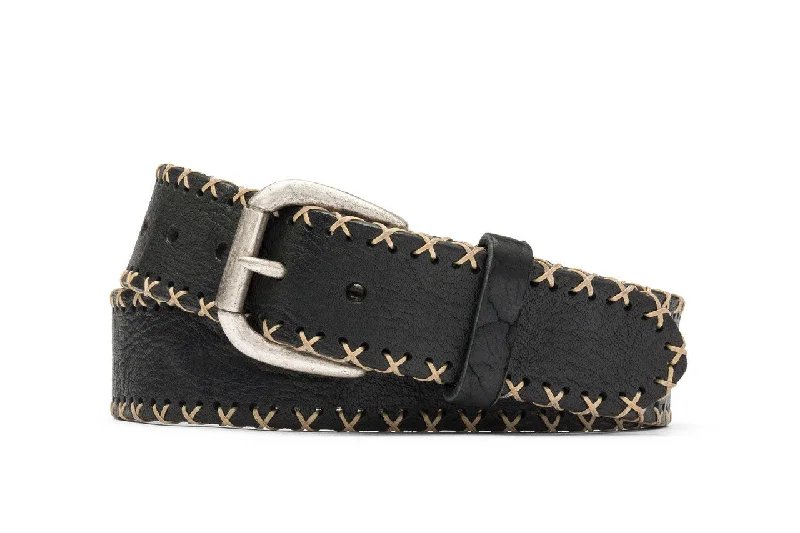 Aztec Cross Stitch Belt with Antique Nickel Buckle